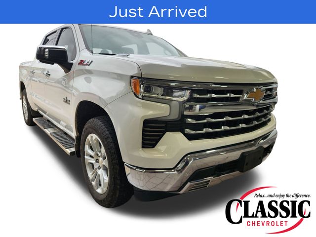 Summit White 2023 Chevrolet Silverado 1500 LTZ Crew Cab 4WD Pickup Truck Four-Wheel Drive Automatic