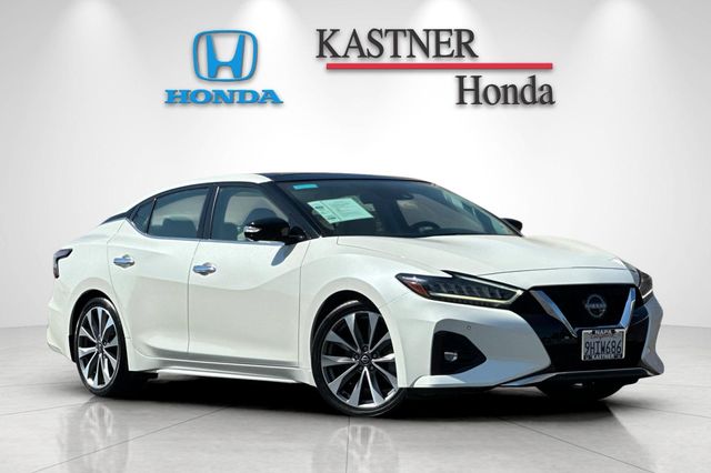 Pearl White 2023 Nissan Maxima Sedan Front-Wheel Drive Continuously Variable Transmission