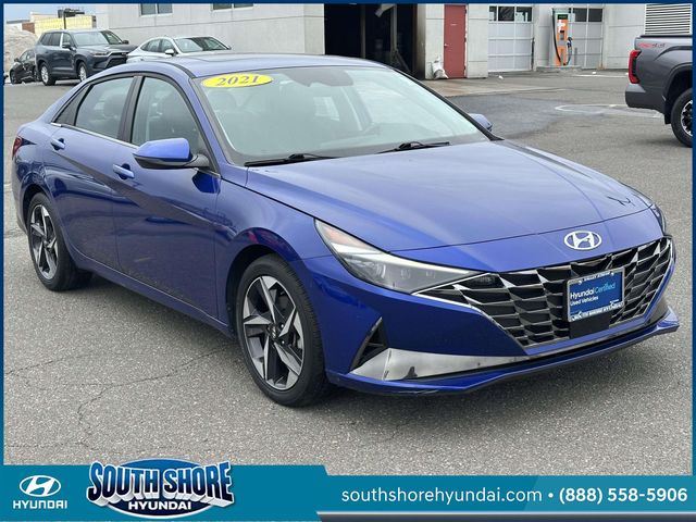 Intense Blue 2021 Hyundai Elantra Limited FWD Sedan Front-Wheel Drive Continuously Variable Transmission