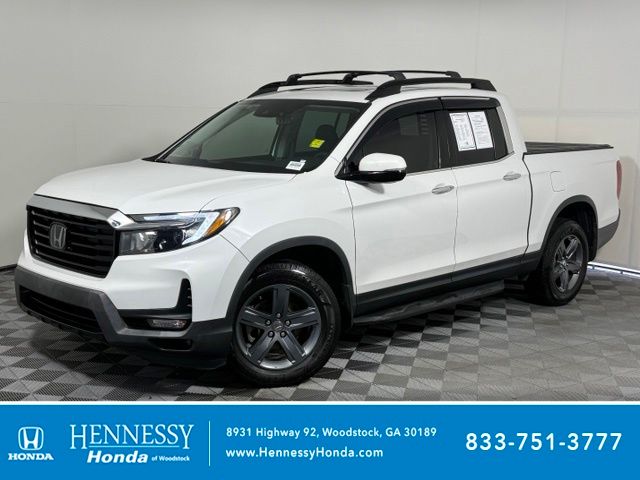 Platinum White 2023 Honda Ridgeline Pickup Truck All-Wheel Drive 9-Speed Automatic