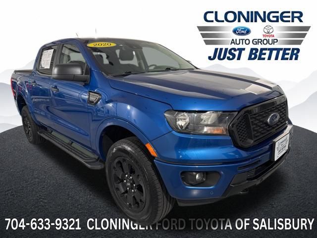 Lightning Blue Metallic 2020 Ford Ranger XLT SuperCrew 4WD Pickup Truck Four-Wheel Drive Automatic