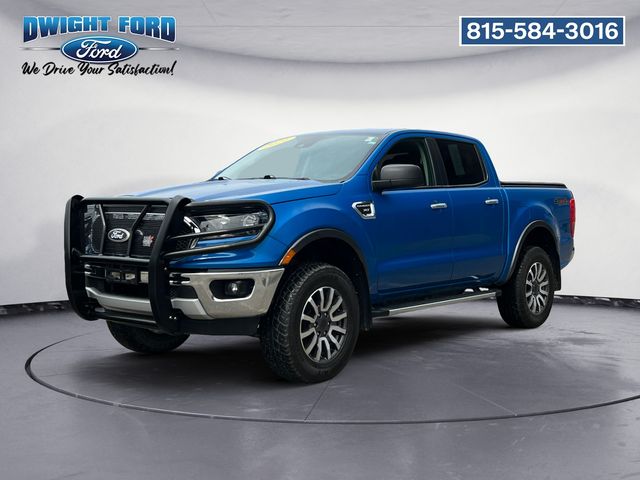 Blue 2021 Ford Ranger XLT SuperCrew 4WD Pickup Truck Four-Wheel Drive Automatic
