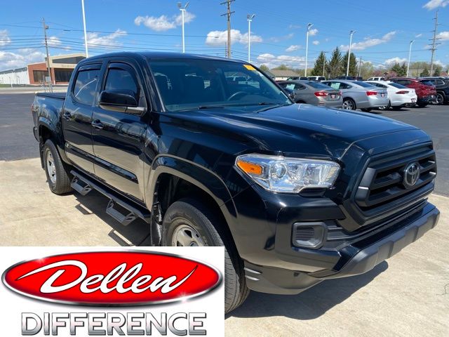 Midnight Black Metallic 2021 Toyota Tacoma SR V6 Double Cab 4WD Pickup Truck Four-Wheel Drive 6-Speed Automatic