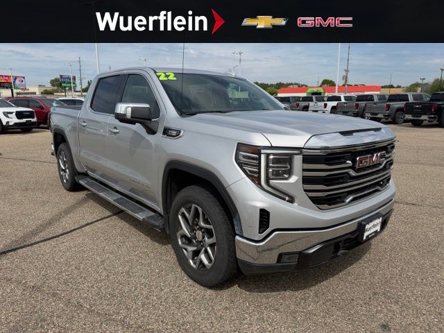 Quicksilver Metallic 2022 GMC Sierra 1500 SLT Crew Cab 4WD Pickup Truck Four-Wheel Drive Automatic