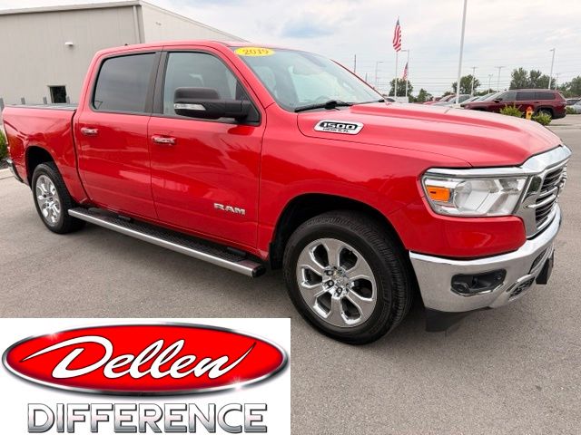 Flame Red Clearcoat 2019 RAM 1500 Pickup Truck Four-Wheel Drive 8-Speed Automatic