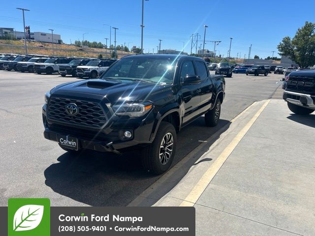 Midnight Black Metallic 2021 Toyota Tacoma TRD Sport Double Cab 4WD Pickup Truck Four-Wheel Drive 6-Speed Manual