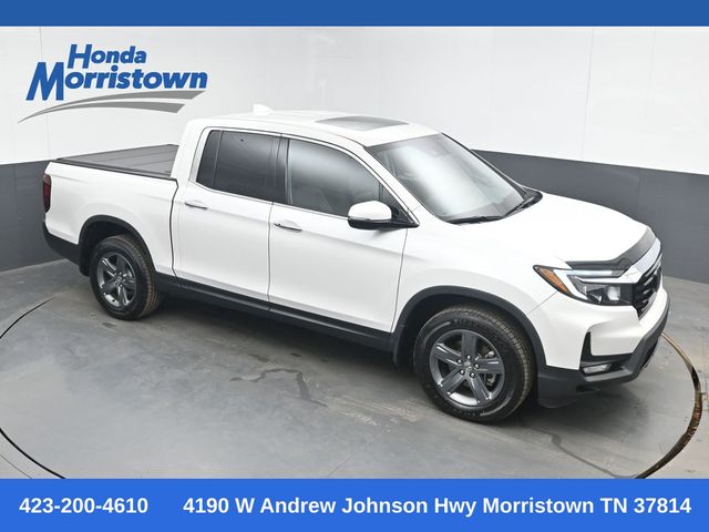 Platinum White 2023 Honda Ridgeline Pickup Truck All-Wheel Drive 9-Speed Automatic