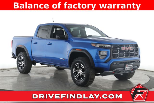 Blue 2024 GMC Canyon AT4 Crew Cab 4WD Pickup Truck Four-Wheel Drive 8-Speed Automatic