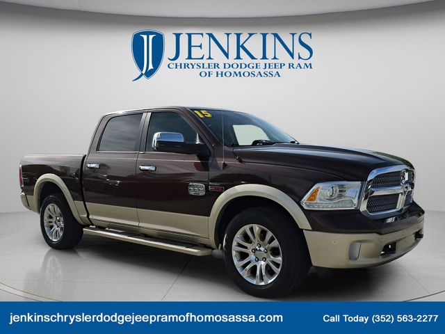Western Brown 2015 RAM 1500 Laramie Longhorn Crew Cab 4WD Pickup Truck Four-Wheel Drive 8-Speed Automatic