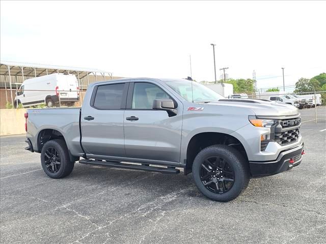 Sterling Gray Metallic 2026 Chevrolet Silverado 1500 Custom Trail Boss Crew Cab 4WD Pickup Truck Four-Wheel Drive Automatic