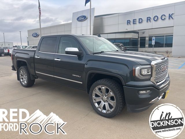 Blue 2018 GMC Sierra 1500 Denali Crew Cab 4WD Pickup Truck Four-Wheel Drive 8-Speed Automatic Overdrive