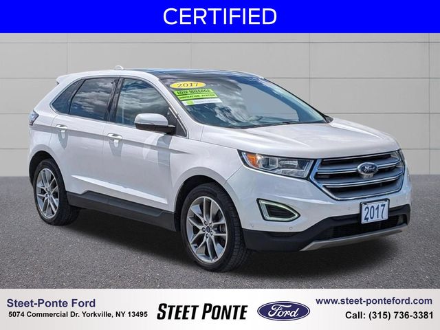 White Platinum Clearcoat Metallic 2017 Ford Edge SUV / Crossover All-Wheel Drive 6-Speed Automatic