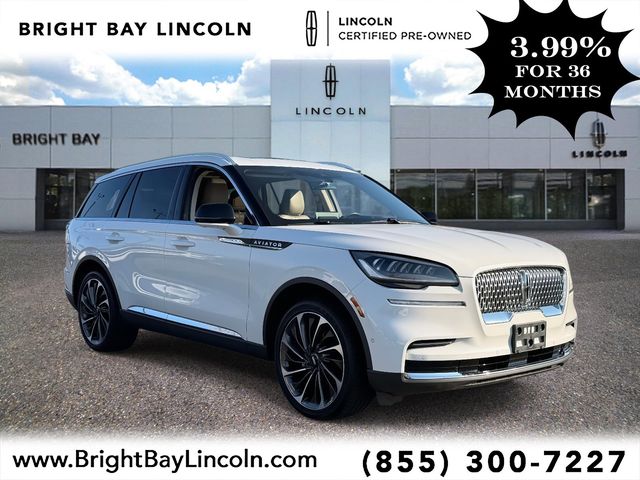 Pristine White Metallic Tri-Coat 2023 Lincoln Aviator Reserve AWD SUV / Crossover All-Wheel Drive Automatic
