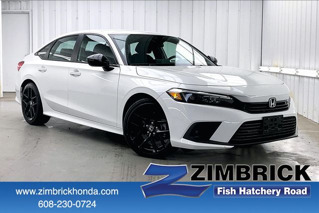 White 2024 Honda Civic Sedan Front-Wheel Drive Continuously Variable Transmission