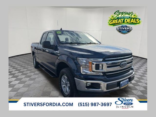 Blue 2020 Ford F-150 XLT SuperCab 4WD Pickup Truck Four-Wheel Drive Automatic