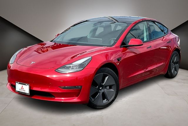 Red Multi-Coat 2021 Tesla Model 3 Long Range AWD Sedan All-Wheel Drive 1-Speed Automatic
