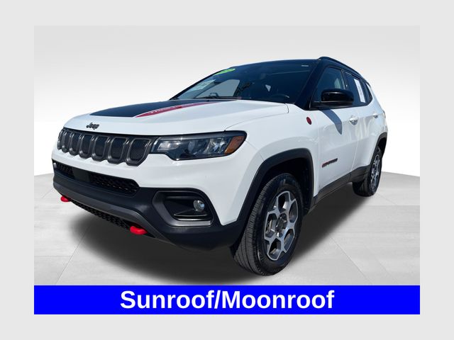 Bright White Clearcoat 2022 Jeep Compass Trailhawk 4WD SUV / Crossover Four-Wheel Drive 9-Speed Automatic