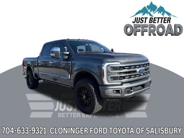 Gray Metallic 2023 Ford F-350 Super Duty Platinum Crew Cab 4WD Pickup Truck Four-Wheel Drive Automatic