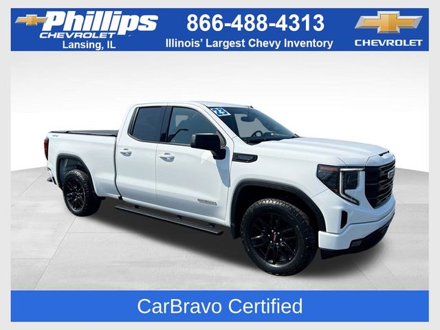 Summit White 2023 GMC Sierra 1500 Elevation Standard Double Cab 4WD Pickup Truck Four-Wheel Drive 8-Speed Automatic