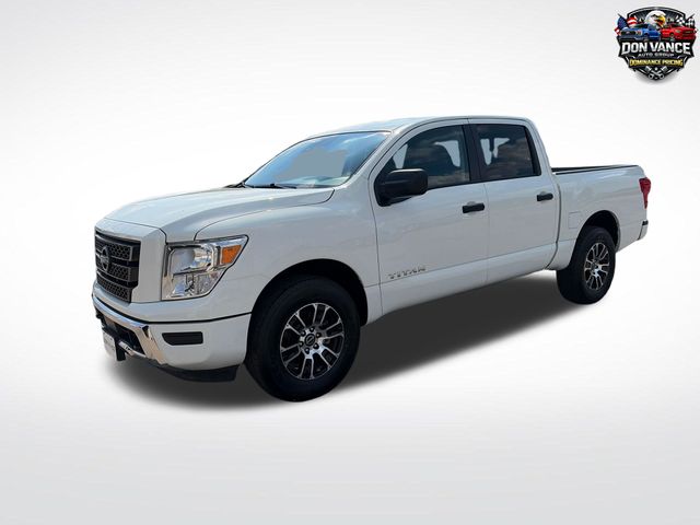 Glacier White 2024 Nissan Titan Pickup Truck Four-Wheel Drive 9-Speed Automatic