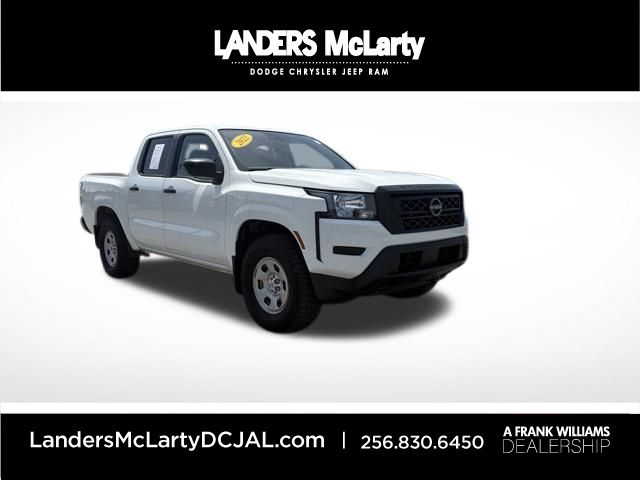 Glacier White 2022 Nissan Frontier S Crew Cab 4WD Pickup Truck Four-Wheel Drive 9-Speed Automatic