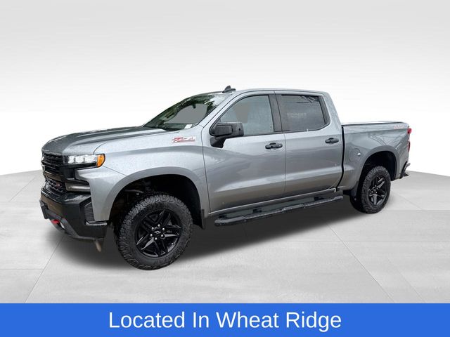 Gray (Steel Metallic) 2021 Chevrolet Silverado 1500 LT Trail Boss Crew Cab 4WD Pickup Truck Four-Wheel Drive Automatic