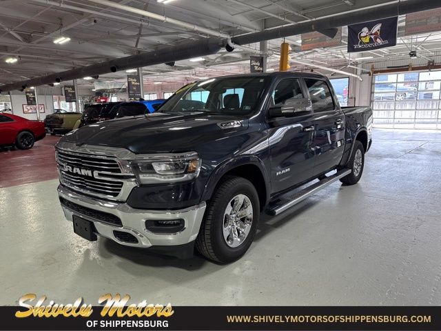 Gray (Maximum Steel Metallic Clearcoat) 2021 RAM 1500 Laramie Crew Cab 4WD Pickup Truck Four-Wheel Drive 8-Speed Automatic