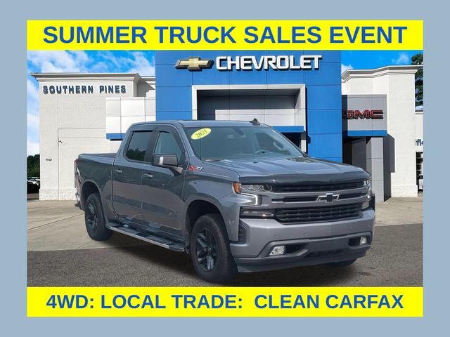 Gray (Satin Steel Metallic) 2021 Chevrolet Silverado 1500 Pickup Truck Four-Wheel Drive Automatic
