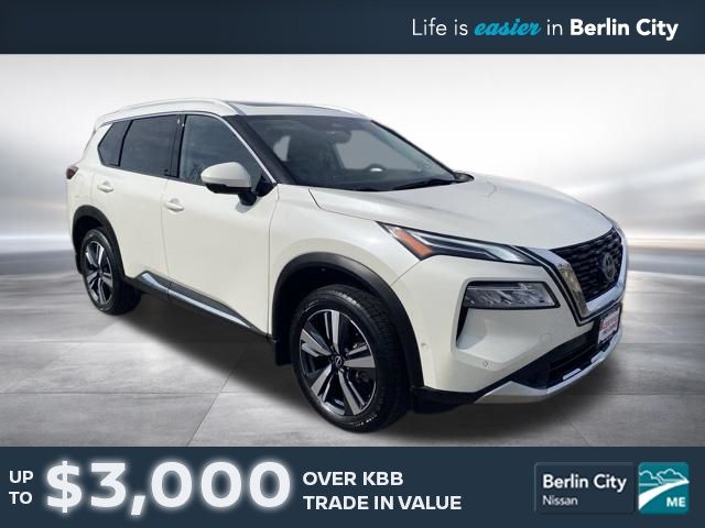 Pearl White Tricoat 2023 Nissan Rogue Platinum AWD SUV / Crossover All-Wheel Drive Continuously Variable Transmission