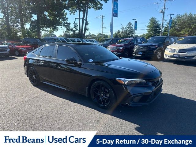 Black 2023 Honda Civic Sedan Front-Wheel Drive Continuously Variable Transmission
