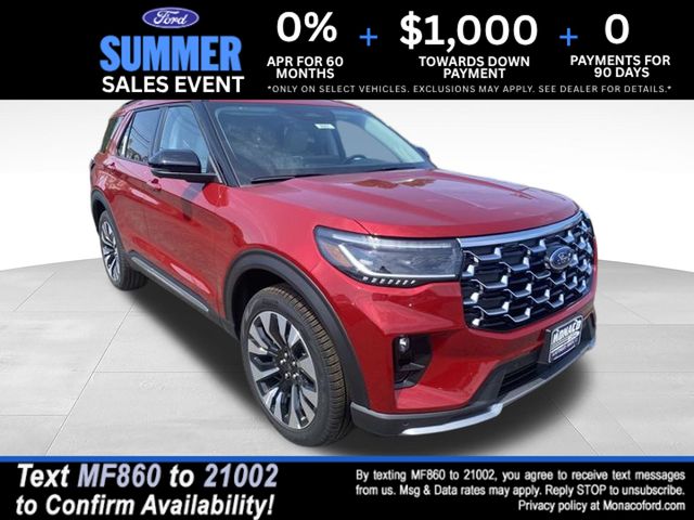 Rapid Red Metallic Tinted Clearcoat 2025 Ford Explorer SUV / Crossover All-Wheel Drive Automatic