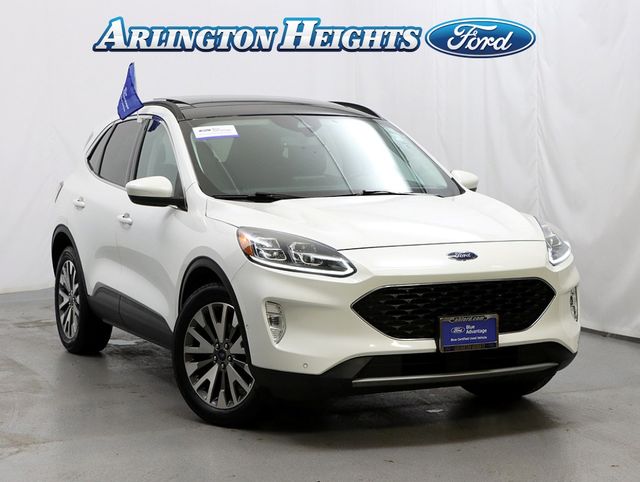 White 2021 Ford Escape Hybrid Titanium AWD SUV / Crossover All-Wheel Drive Continuously Variable Transmission