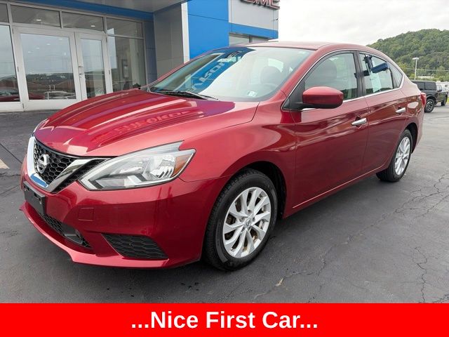 Red (Scarlet) 2018 Nissan Sentra Sedan Front-Wheel Drive Continuously Variable Transmission