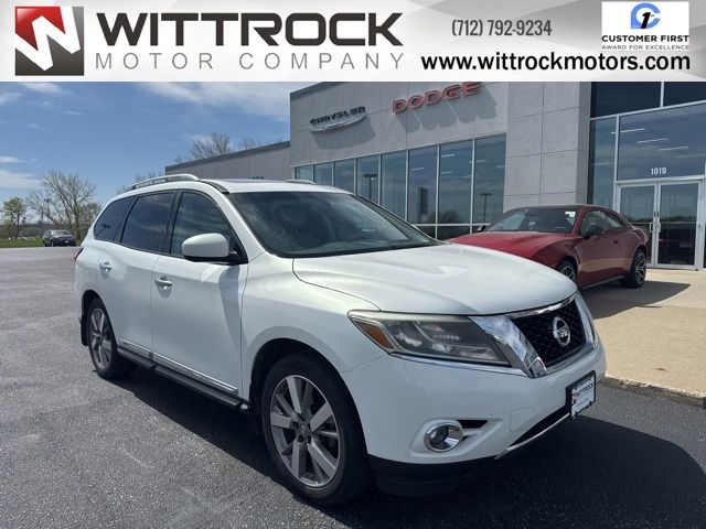 Moonlight White 2014 Nissan Pathfinder Platinum 4WD SUV / Crossover Four-Wheel Drive Continuously Variable Transmission