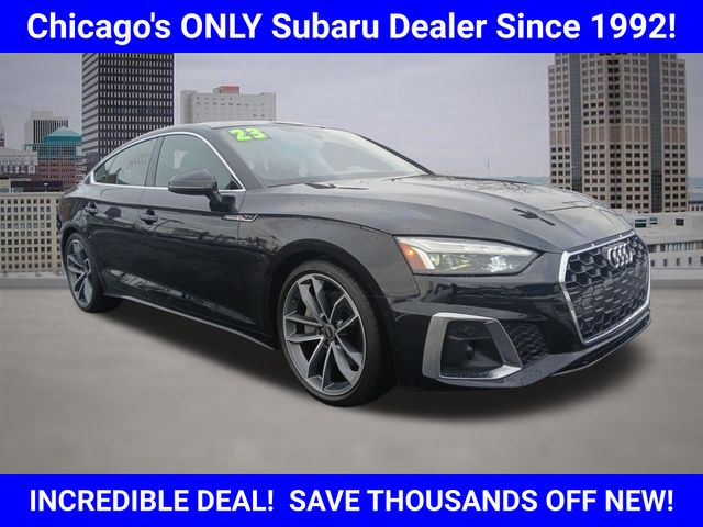 Mythos Black Metallic 2023 Audi A5 Sportback quattro Prestige S Line 45 TFSI AWD Sedan All-Wheel Drive 7-Speed Automatic