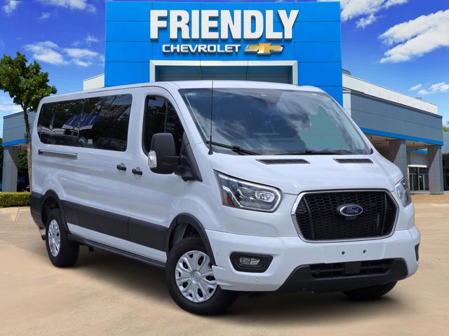 Oxford White 2023 Ford Transit Passenger 350 XLT Low Roof LB RWD Van Rear-Wheel Drive