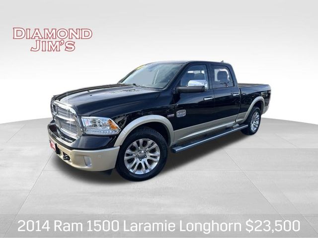 Black Clearcoat 2014 RAM 1500 Laramie Longhorn Crew Cab 4WD Pickup Truck Four-Wheel Drive 8-Speed Automatic