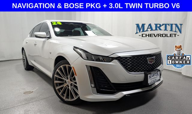 Crystal White Tricoat 2024 Cadillac CT5 Premium Luxury AWD Sedan All-Wheel Drive Automatic