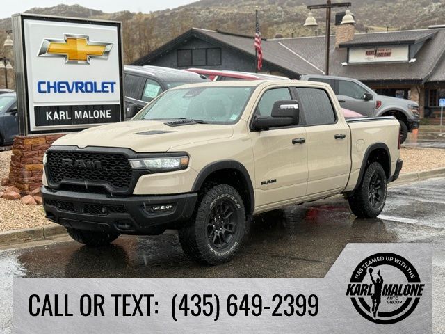 Mojave Sand Clearcoat 2025 RAM 1500 Rebel Crew Cab 4WD Pickup Truck Four-Wheel Drive 8-Speed Automatic