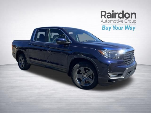 Black (Obsidian Blue Pearl) 2023 Honda Ridgeline Pickup Truck All-Wheel Drive 9-Speed Automatic