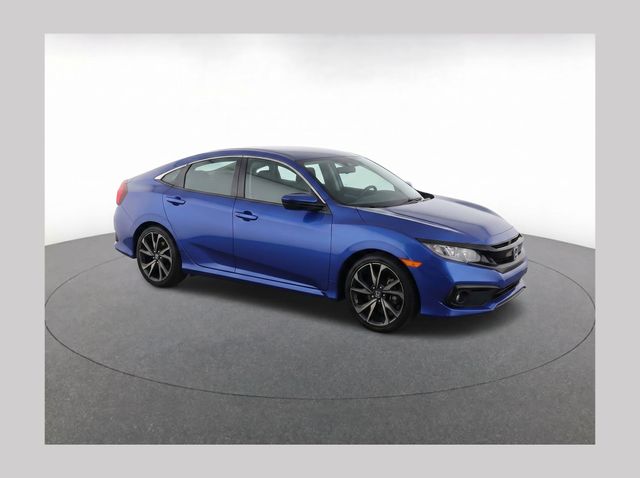 Blue 2019 Honda Civic Sport FWD Sedan Front-Wheel Drive Continuously Variable Transmission