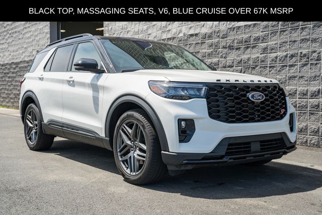 Star White Metallic Tri-Coat 2025 Ford Explorer SUV / Crossover All-Wheel Drive Automatic