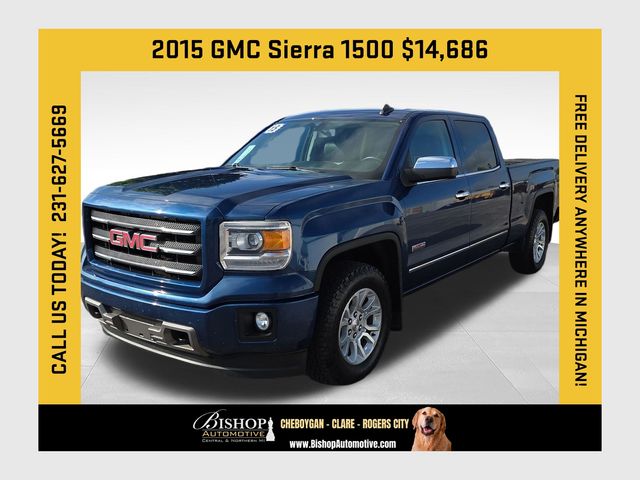 Stone Blue Metallic 2015 GMC Sierra 1500 Pickup Truck Four-Wheel Drive 6-Speed Automatic Overdrive