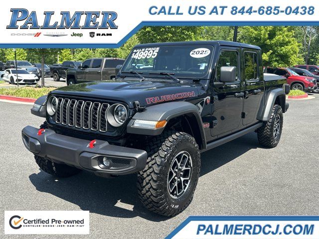 Black Clearcoat 2025 Jeep Gladiator Rubicon Crew Cab 4WD Pickup Truck Four-Wheel Drive 8-Speed Automatic
