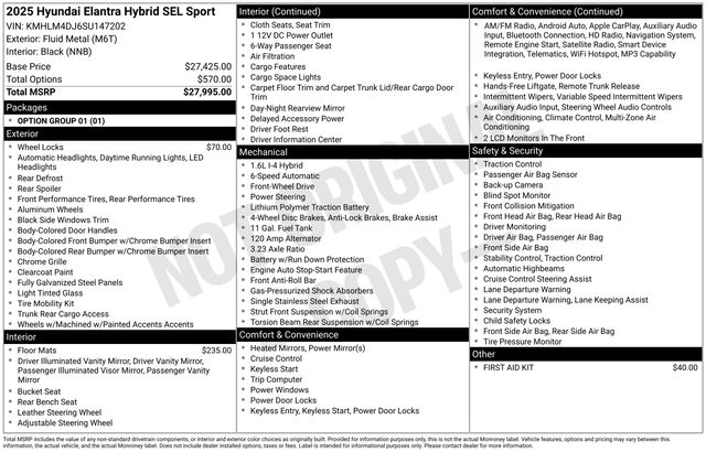 Used 2025 Hyundai Elantra Hybrid For Sale in Indianapolis, IN