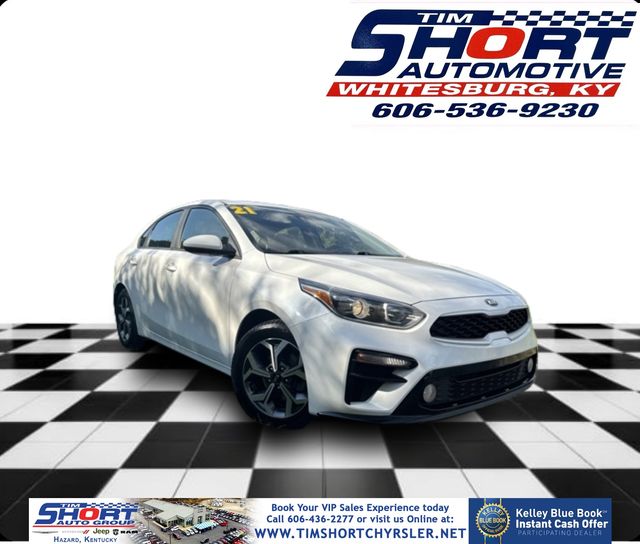 Snow White Pearl 2021 Kia Forte Sedan Front-Wheel Drive Continuously Variable Transmission