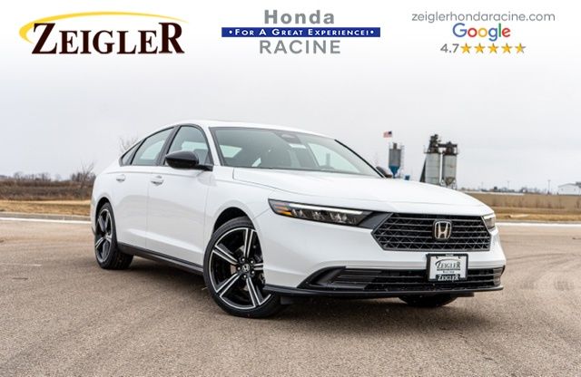 Platinum White Pearl 2023 Honda Accord Hybrid Sedan Front-Wheel Drive Continuously Variable Transmission