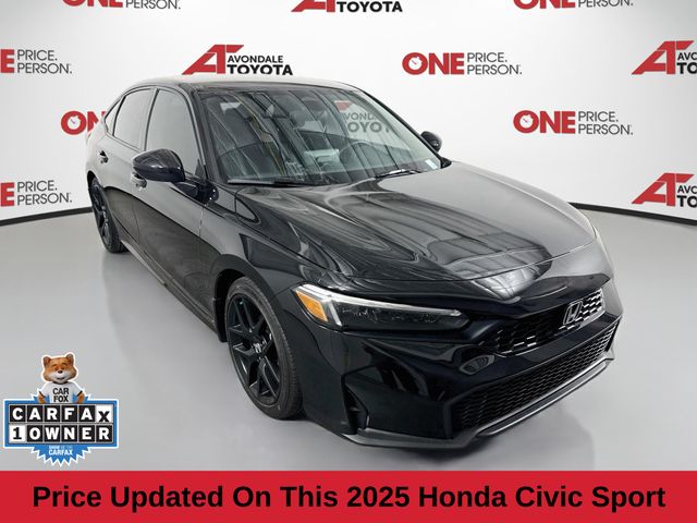Crystal Black Pearl 2025 Honda Civic Sedan Front-Wheel Drive Continuously Variable Transmission