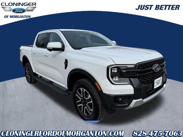 Oxford White 2025 Ford Ranger Lariat SuperCrew 4WD Pickup Truck Four-Wheel Drive Automatic