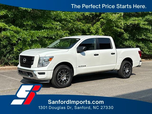 Glacier White 2024 Nissan Titan Pickup Truck Four-Wheel Drive 9-Speed Automatic